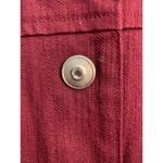 CJ BANKS STRETCH DENIM SZ 1X MAROON STUDDED NO POCKETS BUTTON UP FRONT JACKET Photo 2