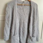 Free People  Faux Fur Cardigan in Light Blue/Gray Size Small Photo 0