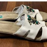 Natural Soul Sandals White Slip On Faux Turquoise Stones Womens 12M Southwestern Photo 1