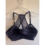 Aerie Eyelash Lace Paisley Plunge Dark Blue Bra Size 36D Adjustable Strap NWT Photo 4