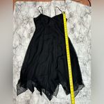 Dave and Johnny  100% Silk Asymmetrical hem black Dress Size 1/2 beaded 90s Y2K Photo 10