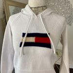 Tommy Hilfiger Jeans Vintage 90s White Knitted Cotton Flag Hoodie Sweater S Photo 3