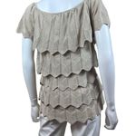 White House | Black Market WHBM Gold Shimmer Tiered Sweater Photo 4