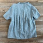 Reformation Ian Oversized Linen Shirt Blue White Stripe Size S Photo 4