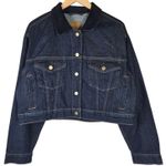 American Eagle AE Cropped Corduroy Collar Denim Jacket L NWT Photo 0