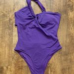 ZARA NWT Asymmetric Swimsuit Sz Small Purple One Piece One Shoulder Photo 2