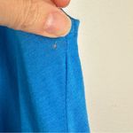 Satva 100% Organic Cotton Tunic Tank Top Blue/Gold Asymmetrical Athleisure Sz M Photo 9