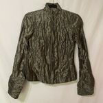 Worth Vintage Grey Long Sleeve Lagenlook Jacket Womens 0 Artsy 1980s Metallic Gray Photo 3
