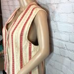 Talbots Vintage Cropped Striped Vest Linen Cotton Blend Medium Photo 3