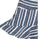 Loft Blue Striped Ruffle Hem Skirt Size 0 Mini White Black Gray Artsy Feminine Photo 4
