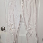 AGOLDE Distressed 90s High Rise Straight Leg Jeans W24 White Photo 0