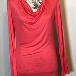 TIFFANY & GREY CORAL FITTED SLOUCH LONG SLEEVE LIGHTWEIGHT TOP SIZE MED Orange Photo 0