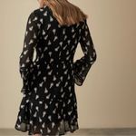 Reiss  Yvette floral lace appliqué bell sleeve dress 10 black and white tea party Photo 2