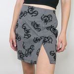 Vintage 90s Black Plaid Velvet Dragon Mini Skirt Photo 0