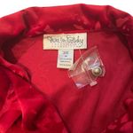 Diane Von Furstenberg NWOT, Vintage  Red Velour Button Down Tunic Top, Sz 1X Photo 12