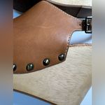 Sam Edelman Camilla Wedge Tan Leather Wood Studded Heel size 8.5 $150 Revolve Photo 9