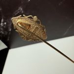 Signed Avon Lapel Stick Pin Gold Tone Lot Of 3 Cameo, Butterfly Etc Photo 4