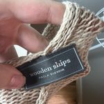 Wooden Ships  Womens S/M Cotton Blend Open Cardigan Sweater Tan & Black Open Knit Photo 4