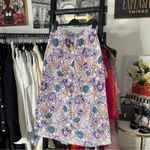 Banjanan Floral Corduroy Midi Skirt With Button Front Detail Womens Small EUC Purple Photo 8