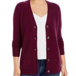 Cashmere Grandfather Cardigan in Burgundy from C by Bloomingdale's Size XS NWT Red Photo 0