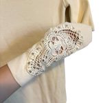 We The Free Free people waffle knit thermal long sleeve ivory cream lace long sleeve top Photo 2