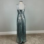 Aidan Mattox  Sequined Wrap Evening Gown Size 8 Sparkly Green-Blue Formal Dress Photo 5