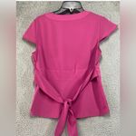 Daisy Fuentes  Womens Pink Short Sleeve Tie Back Blouse Photo 1