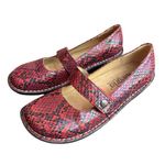 Alegria  Feliz Mary Jane Snake Print Leather Shoes FEL-718 Red Sz 37 US 7/7.5 Photo 2