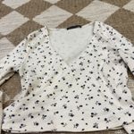 Brandy Melville ballerina tie front crop top Cottagecore Coco Floral Long Sleeve Photo 2