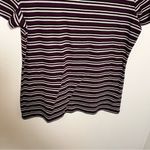 Kensie Striped Basic T-Shirt Ribbed Purple Photo 8