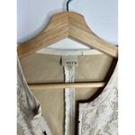 Ecru  Zipper Front Floral Lace Blazer Jacket 4 Photo 1