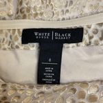 White House | Black Market Ruffle Front One Shoulder Top Cream Snake Print Photo 4