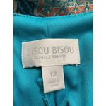 Bisou Bisou  Michelle Bohbot High-Low Maxi Dress Size 12 Teal Orange Sheer Summer Photo 7