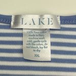 Lake Pajama Blue White Stripe Long Sleeve Pima Cotton Shirt Top Women's Size XXL Photo 1