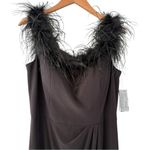 Alex Evenings NEW  Fur Trimmed Off the Shoulder Gown Black Gala Party Size 14 Photo 5