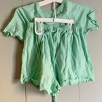 COLSIE Pointelle Knit Crop Top & Shorts Pajama Set Green Size XS Photo 3