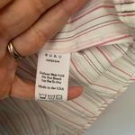 BURU Cream Pink Stripe Button Down Blouse Peter Pan Collar Women's size Medium Photo 8