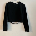 ZARA Women’s Black Pinstripe Long Sleeve Crop Top Size L NWOT Photo 2