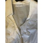 New $430? Anne Fontaine 0 Voile White FLAW Blouse Shirt Top Ruffle Cotton B Neck Photo 1