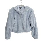 BDG Urban Outfitters Teddy Hoodie Cropped Blue Women's Size Small Cozy Fuzzy Photo 1