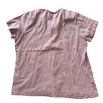 Nike  Womens V Neck T Shirt Pink White Striped Short Sleeve Tee Size M Photo 1