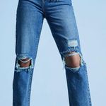 PacSun Eco Medium Blue Distressed High Waisted Straight Leg Jeans Photo 1