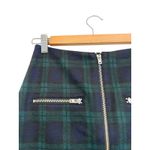 Madewell  Plaid Mini Skirt Women Size 0 Wool Blend‎ Green Blue Zipper Lined Photo 2