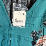 Free People NEW Womens Green Mikayla Print Long Sleeve Deep V Neck Tunic Medium Photo 6