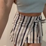 She & Sky  Navy Pink And Cream Striped Skirt Photo 0
