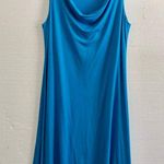 Eileen Fisher  cowl neck blue asymmetrical jersey dress Photo 1