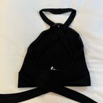 Club Monaco raeni ribbed criss cross halter cropped tank top open back black S Photo 5