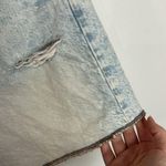 American Eagle New Rainbow embroidery High rise acid wash shorts light blue sz 6 Photo 3