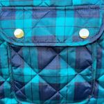 st. john's bay Puffer Green Checkered Winter Jacket Vest Women's Large Photo 2