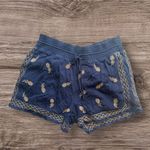 J.Crew Navy Blue Pineapple Embroidered Women's Shorts size Small elastic waist Photo 2